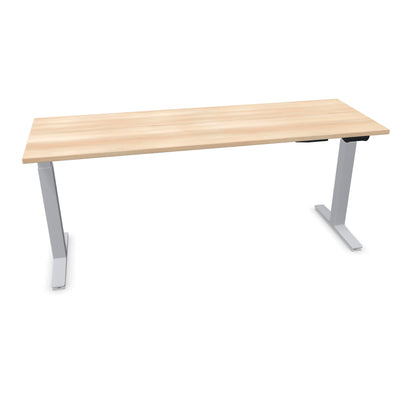 TALO.YOU Sitz-Steh-Schreibtisch mit Gaslift 1800x600mm Tischplatte Akaziendekor - Gestell Silbergrau - 6039530