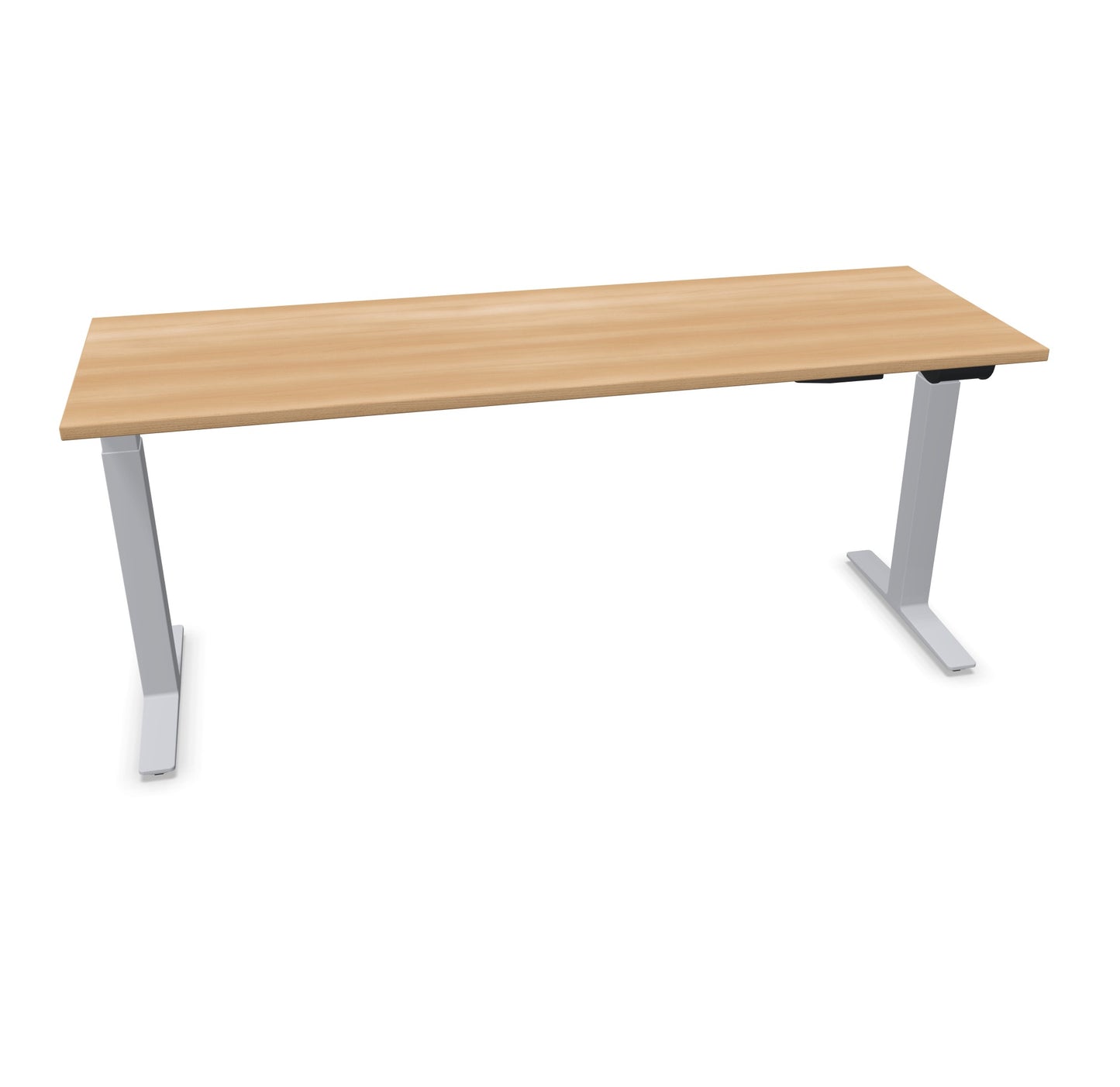 TALO.YOU Sitz-Steh-Schreibtisch mit Gaslift 1800x600mm Tischplatte Buchendekor - Gestell Silbergrau - 6039531
