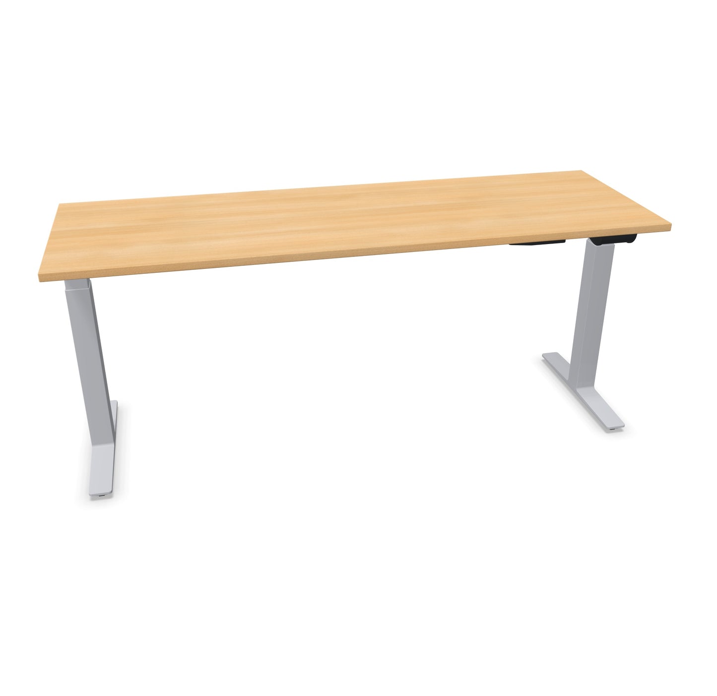 TALO.YOU Sitz-Steh-Schreibtisch mit Gaslift 1800x600mm Tischplatte Eichendekor - Gestell Silbergrau - 6039532