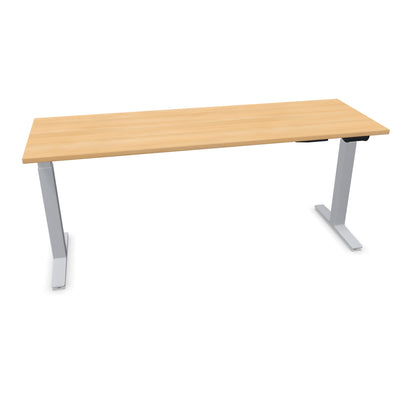 TALO.YOU Sitz-Steh-Schreibtisch mit Gaslift 1800x600mm Tischplatte Eichendekor - Gestell Silbergrau - 6039532