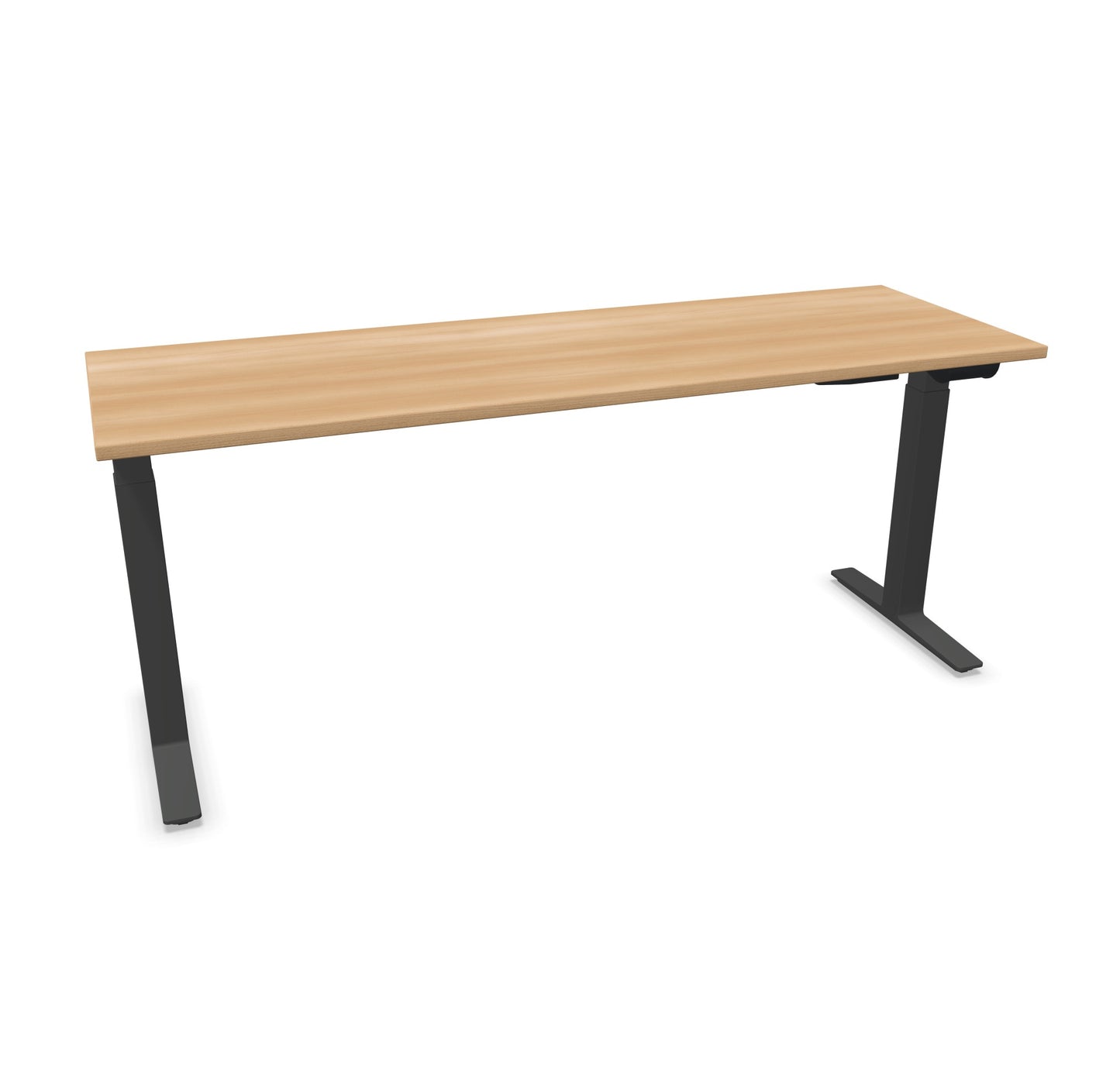 TALO.YOU Sitz-Steh-Schreibtisch mit Gaslift 1800x600mm Tischplatte Buchendekor - Gestell Anthrazit - 6039537