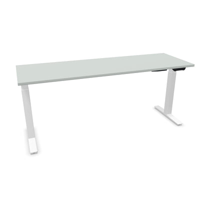 TALO.YOU Sitz-Steh-Schreibtisch mit Gaslift 1800x600mm Tischplatte Lichtgrau - Gestell Weiss - 6039540