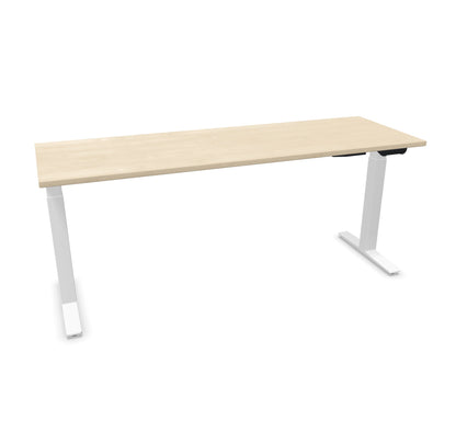 TALO.YOU Sitz-Steh-Schreibtisch mit Gaslift 1800x600mm Tischplatte Ahorndekor - Gestell Weiss - 6039541