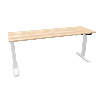 TALO.YOU Sitz-Steh-Schreibtisch mit Gaslift 1800x600mm Tischplatte Akaziendekor - Gestell Weiss - 6039542