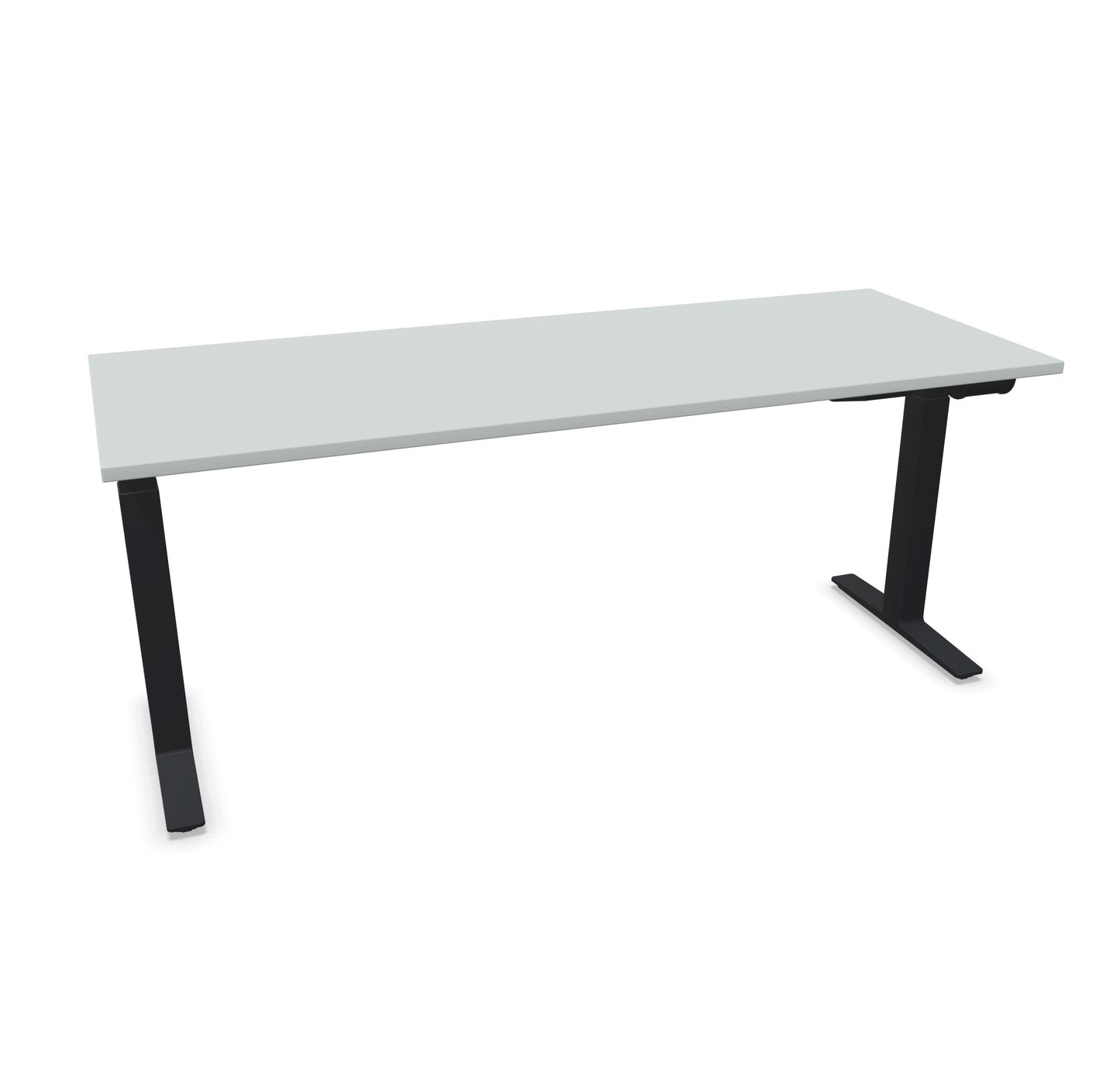 TALO.YOU Sitz-Steh-Schreibtisch mit Gaslift 1800x700mm Tischplatte Lichtgrau - Gestell Schwarz - 6039547