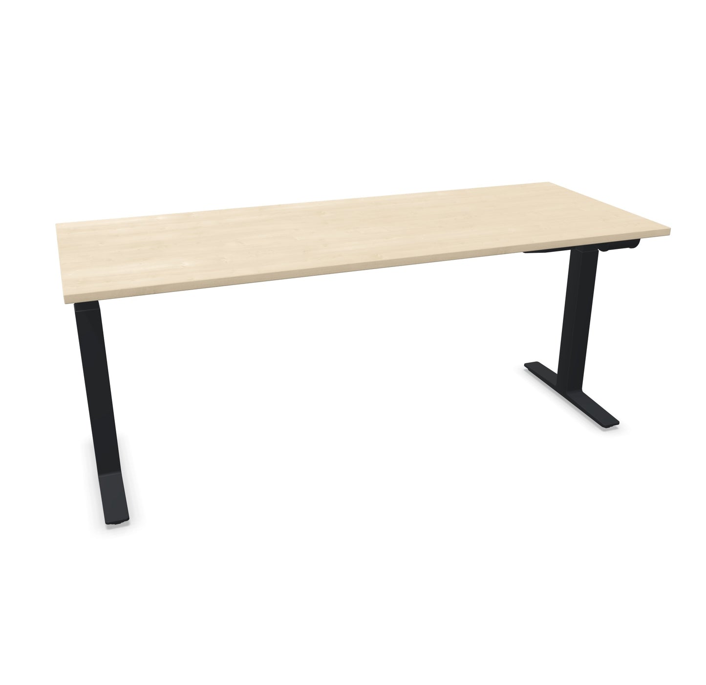 TALO.YOU Sitz-Steh-Schreibtisch mit Gaslift 1800x700mm Tischplatte Ahorndekor - Gestell Schwarz - 6039548