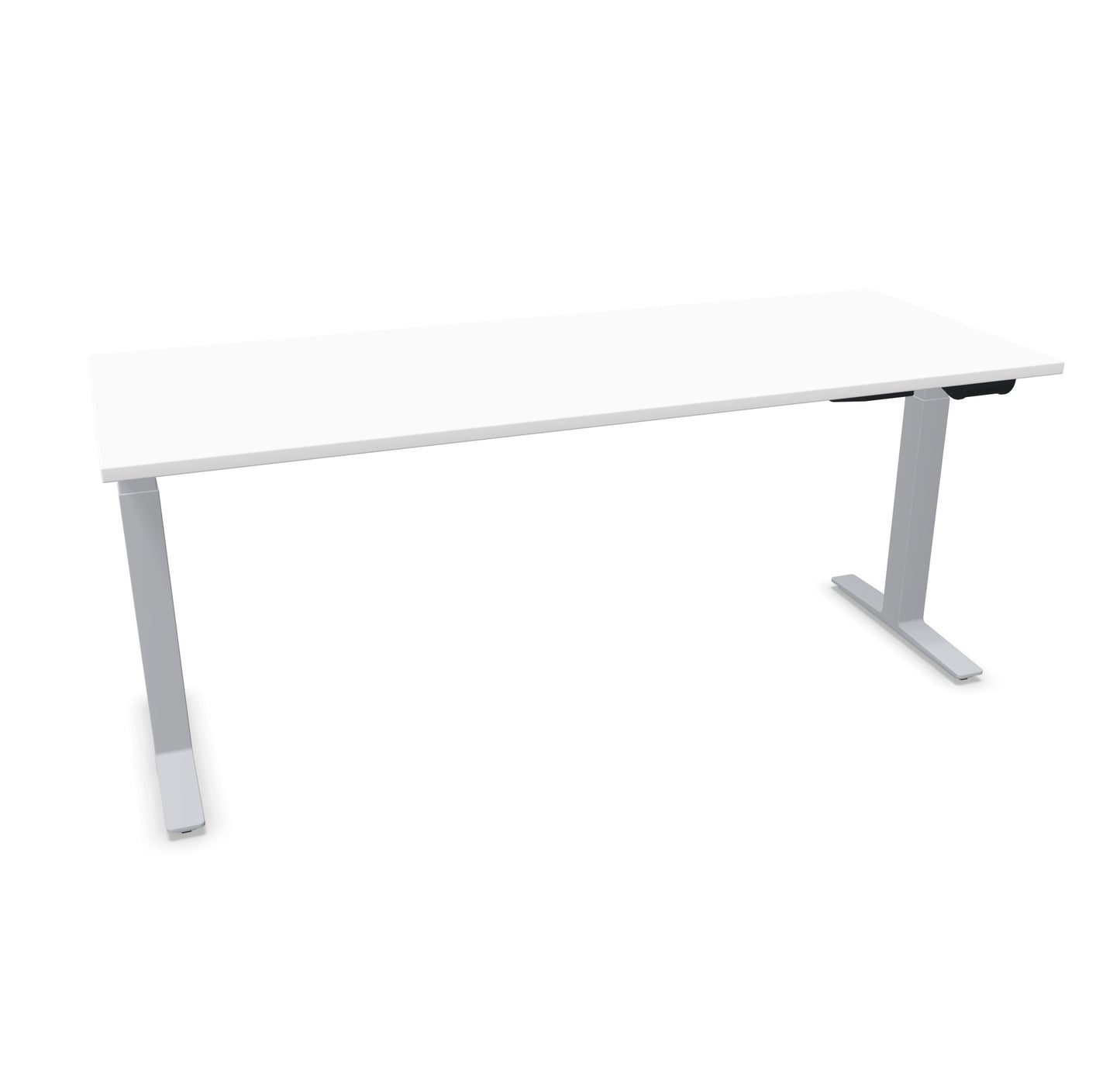 TALO.YOU Sitz-Steh-Schreibtisch mit Gaslift 1800x700mm Tischplatte Weiss - Gestell Silbergrau - 6039552