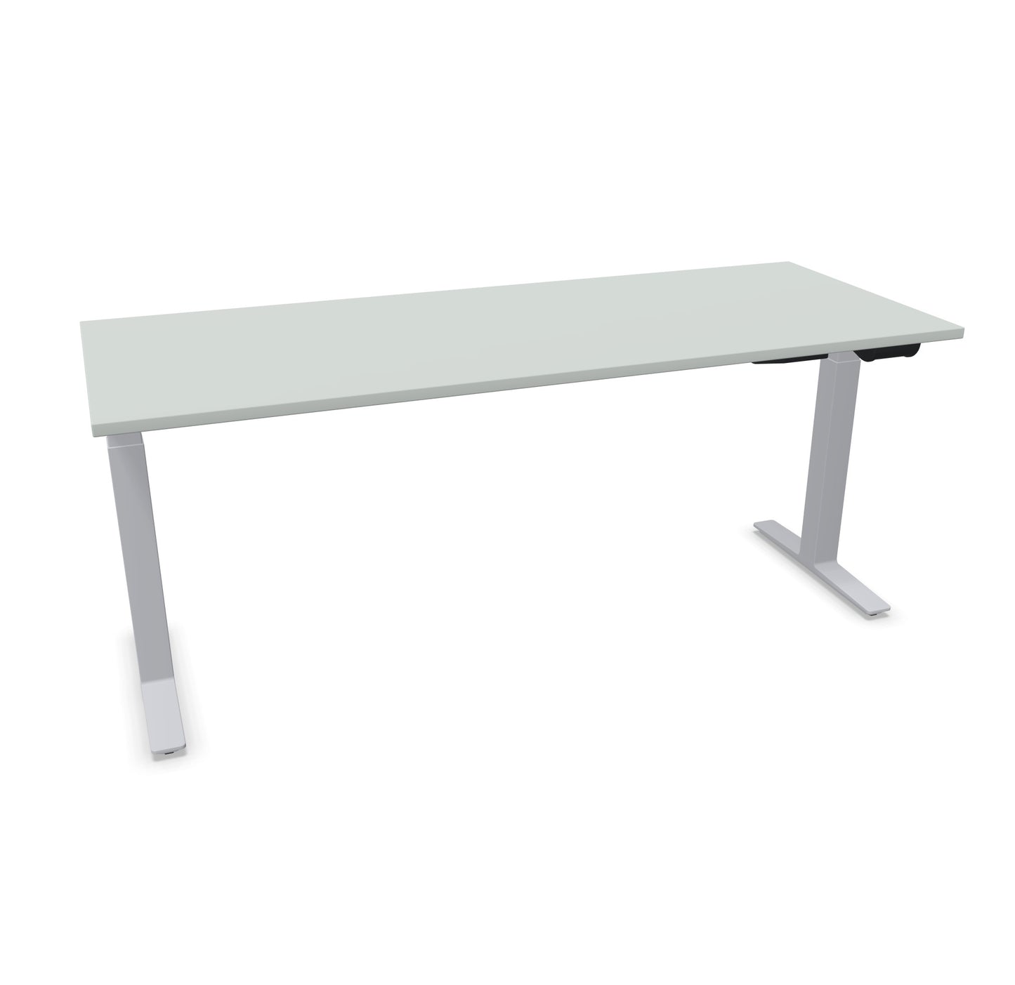 TALO.YOU Sitz-Steh-Schreibtisch mit Gaslift 1800x700mm Tischplatte Lichtgrau - Gestell Silbergrau - 6039553