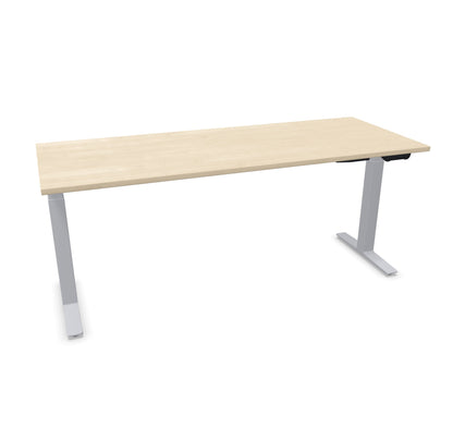 TALO.YOU Sitz-Steh-Schreibtisch mit Gaslift 1800x700mm Tischplatte Ahorndekor - Gestell Silbergrau - 6039554