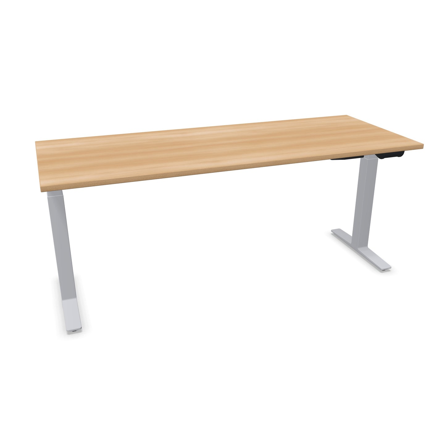 TALO.YOU Sitz-Steh-Schreibtisch mit Gaslift 1800x700mm Tischplatte Buchendekor - Gestell Silbergrau - 6039556