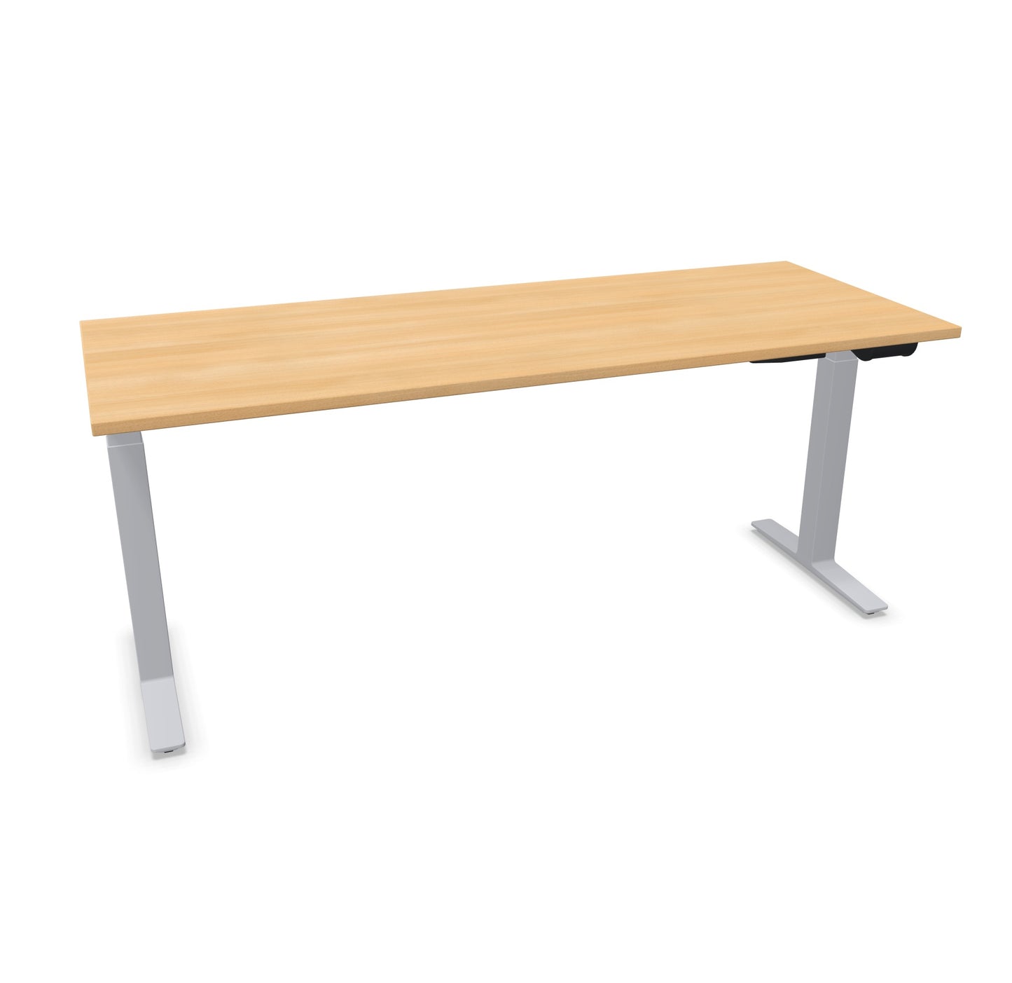 TALO.YOU Sitz-Steh-Schreibtisch mit Gaslift 1800x700mm Tischplatte Eichendekor - Gestell Silbergrau - 6039557