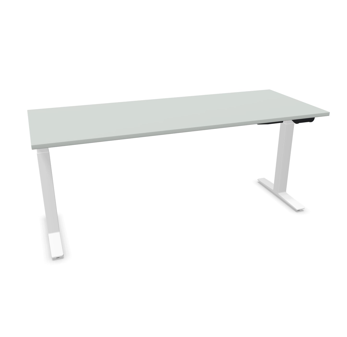 TALO.YOU Sitz-Steh-Schreibtisch mit Gaslift 1800x700mm Tischplatte Lichtgrau - Gestell Weiss - 6039565