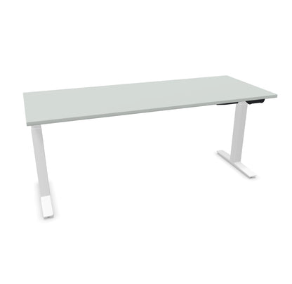 TALO.YOU Sitz-Steh-Schreibtisch mit Gaslift 1800x700mm Tischplatte Lichtgrau - Gestell Weiss - 6039565