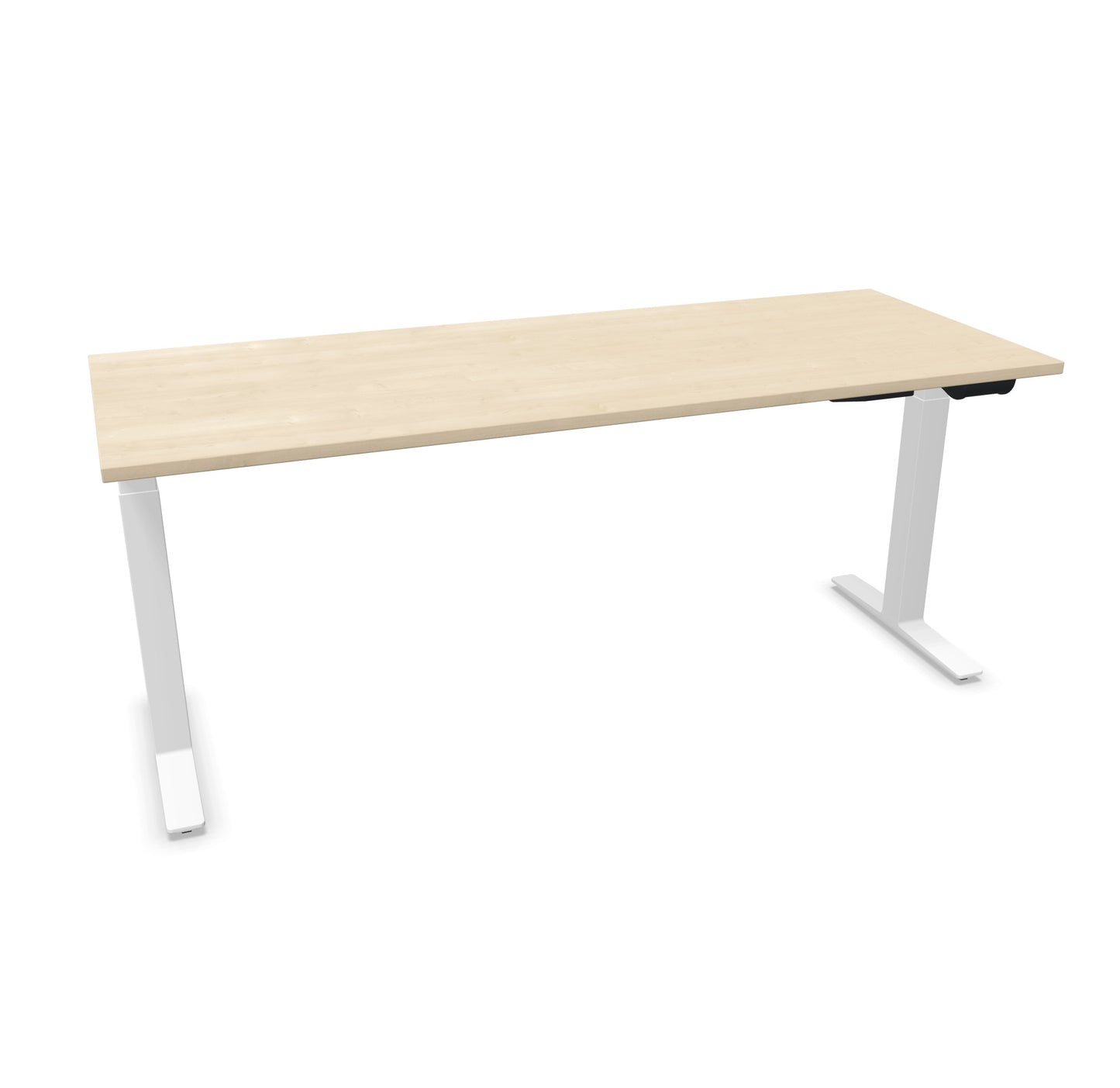 TALO.YOU Sitz-Steh-Schreibtisch mit Gaslift 1800x700mm Tischplatte Ahorndekor - Gestell Weiss - 6039566