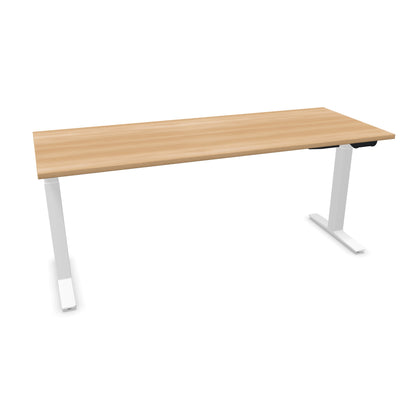 TALO.YOU Sitz-Steh-Schreibtisch mit Gaslift 1800x700mm Tischplatte Eichendekor - Gestell Weiss - 6039569