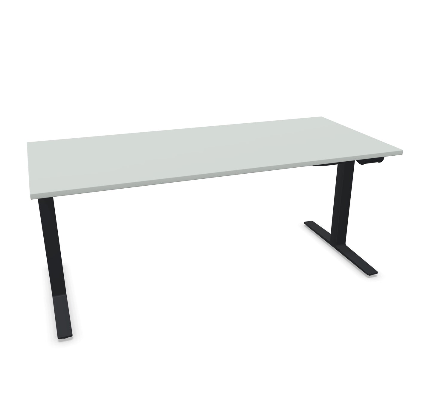 TALO.YOU Sitz-Steh-Schreibtisch mit Gaslift 1800x800mm Tischplatte Lichtgrau - Gestell Schwarz - 6039571