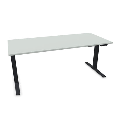 TALO.YOU Sitz-Steh-Schreibtisch mit Gaslift 1800x800mm Tischplatte Lichtgrau - Gestell Schwarz - 6039571