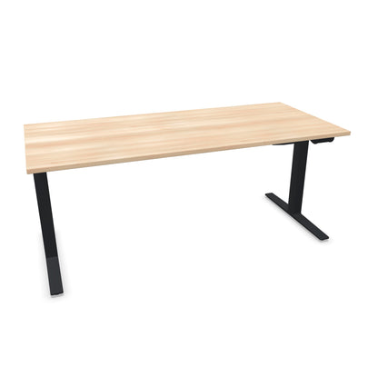 TALO.YOU Sitz-Steh-Schreibtisch mit Gaslift 1800x800mm Tischplatte Akaziendekor - Gestell Schwarz - 6039573