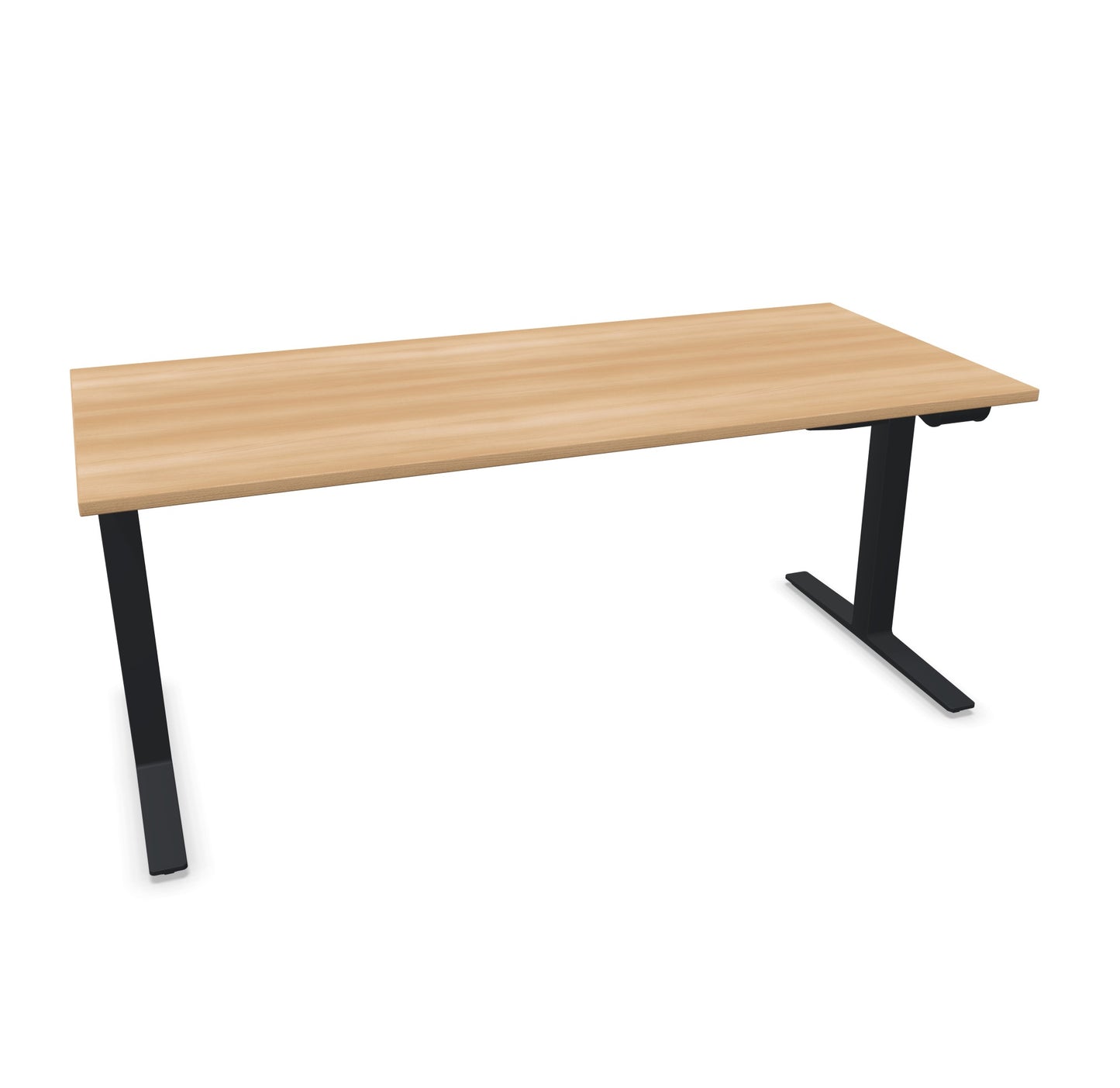 TALO.YOU Sitz-Steh-Schreibtisch mit Gaslift 1800x800mm Tischplatte Buchendekor - Gestell Schwarz - 6039574