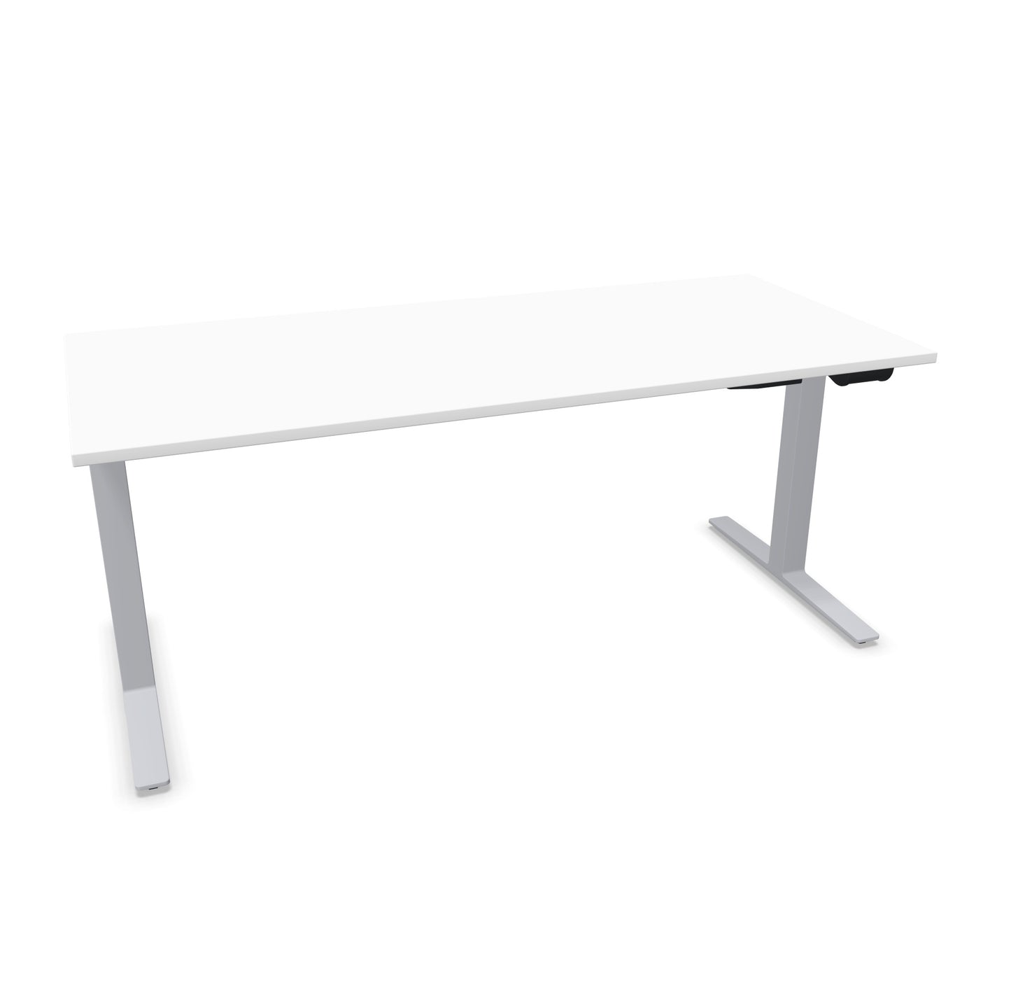 TALO.YOU Sitz-Steh-Schreibtisch mit Gaslift 1800x800mm Tischplatte Weiss - Gestell Silbergrau - 6039576