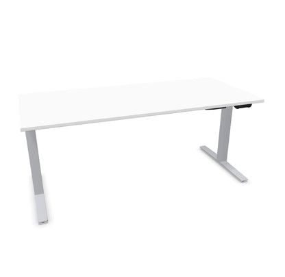 TALO.YOU Sitz-Steh-Schreibtisch mit Gaslift 1800x800mm Tischplatte Weiss - Gestell Silbergrau - 6039576