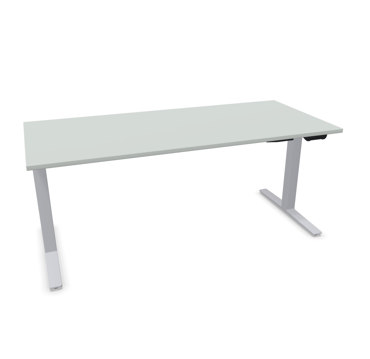 TALO.YOU Sitz-Steh-Schreibtisch mit Gaslift 1800x800mm Tischplatte Lichtgrau - Gestell Silbergrau - 6039577