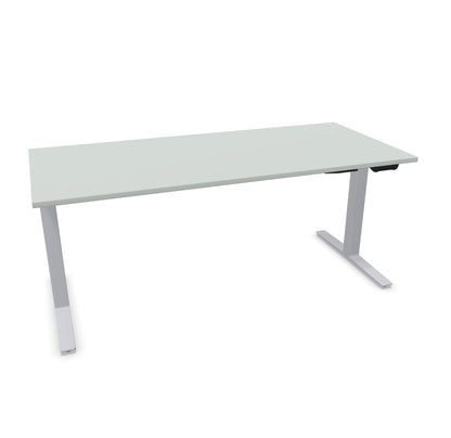 TALO.YOU Sitz-Steh-Schreibtisch mit Gaslift 1800x800mm Tischplatte Lichtgrau - Gestell Silbergrau - 6039577