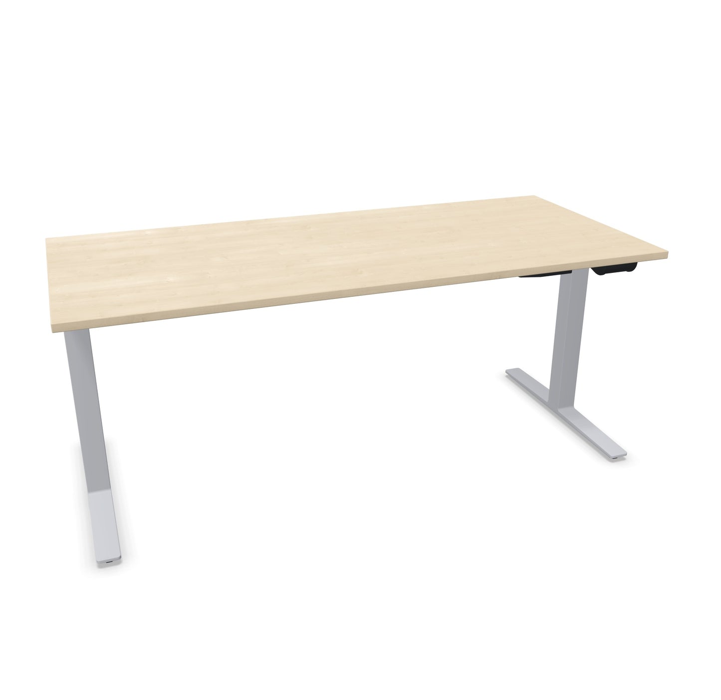 TALO.YOU Sitz-Steh-Schreibtisch mit Gaslift 1800x800mm Tischplatte Ahorndekor - Gestell Silbergrau - 6039578