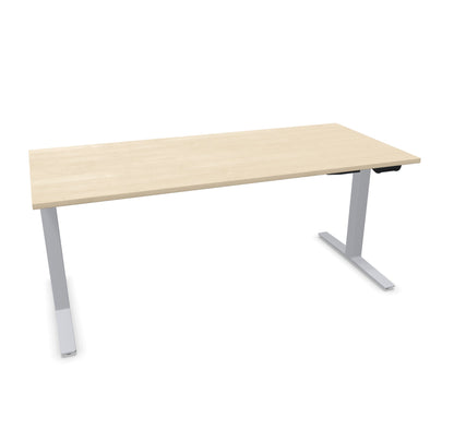 TALO.YOU Sitz-Steh-Schreibtisch mit Gaslift 1800x800mm Tischplatte Ahorndekor - Gestell Silbergrau - 6039578