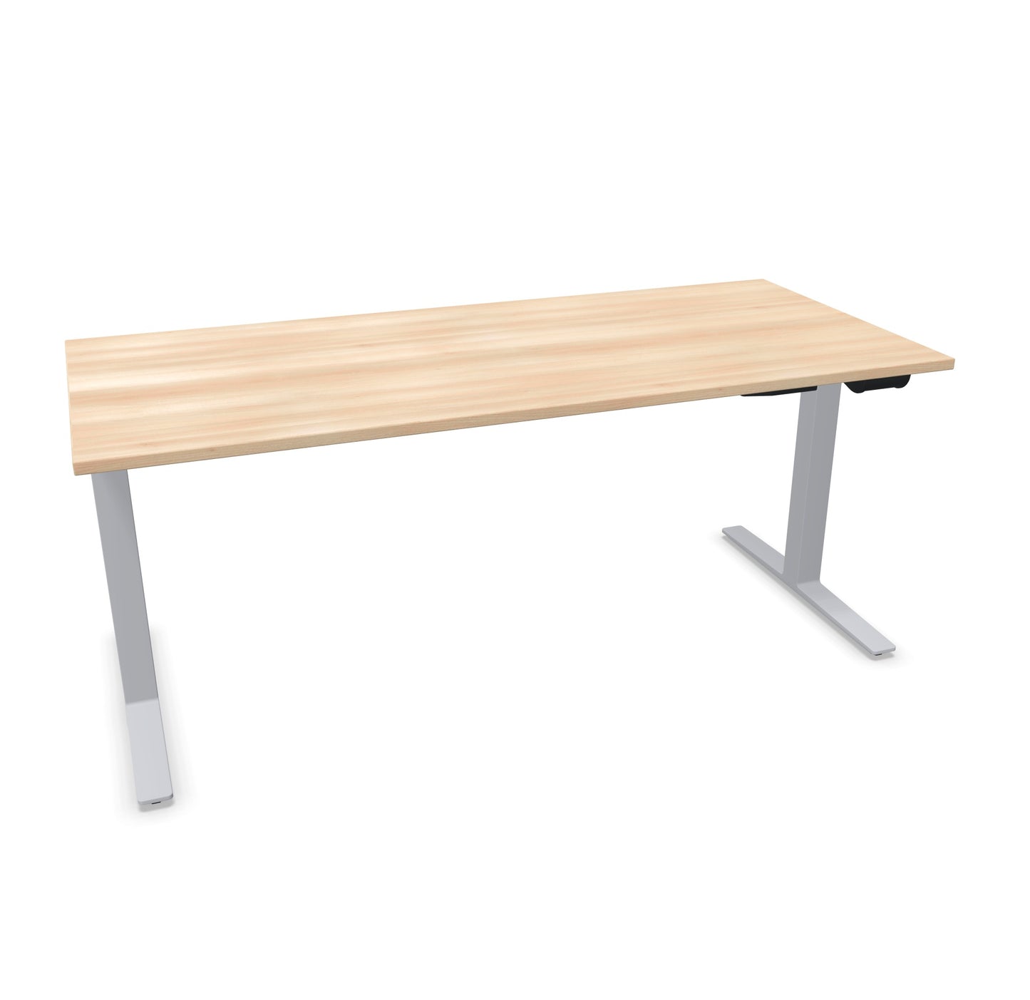 TALO.YOU Sitz-Steh-Schreibtisch mit Gaslift 1800x800mm Tischplatte Akaziendekor - Gestell Silbergrau - 6039579