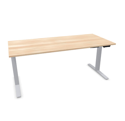 TALO.YOU Sitz-Steh-Schreibtisch mit Gaslift 1800x800mm Tischplatte Akaziendekor - Gestell Silbergrau - 6039579