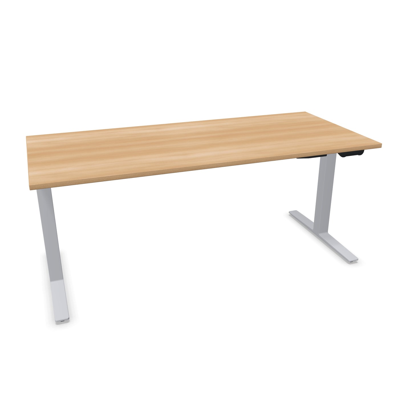 TALO.YOU Sitz-Steh-Schreibtisch mit Gaslift 1800x800mm Tischplatte Buchendekor - Gestell Silbergrau - 6039580