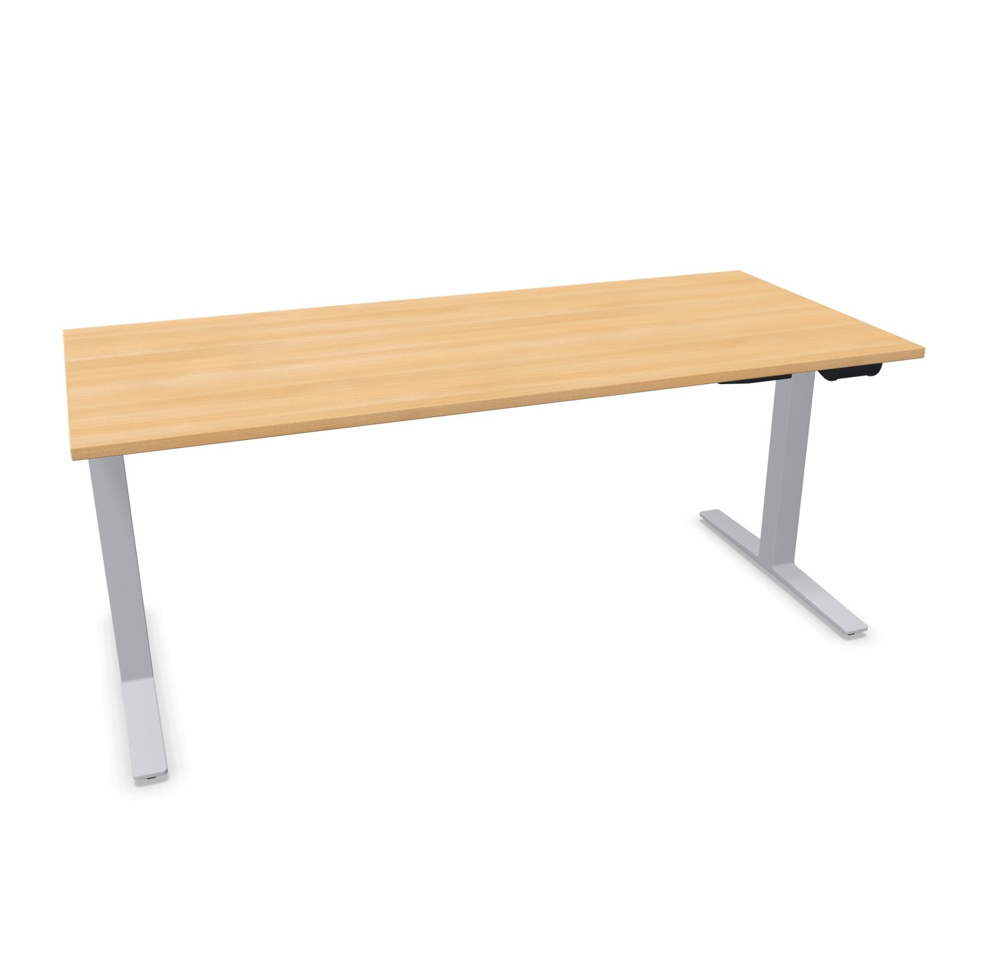 TALO.YOU Sitz-Steh-Schreibtisch mit Gaslift 1800x800mm Tischplatte Eichendekor - Gestell Silbergrau - 6039581
