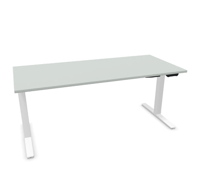 TALO.YOU Sitz-Steh-Schreibtisch mit Gaslift 1800x800mm Tischplatte Lichtgrau - Gestell Weiss - 6039589