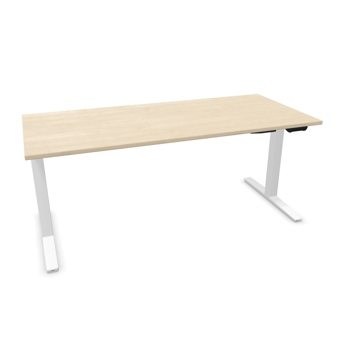 TALO.YOU Sitz-Steh-Schreibtisch mit Gaslift 1800x800mm Tischplatte Ahorndekor - Gestell Weiss - 6039590