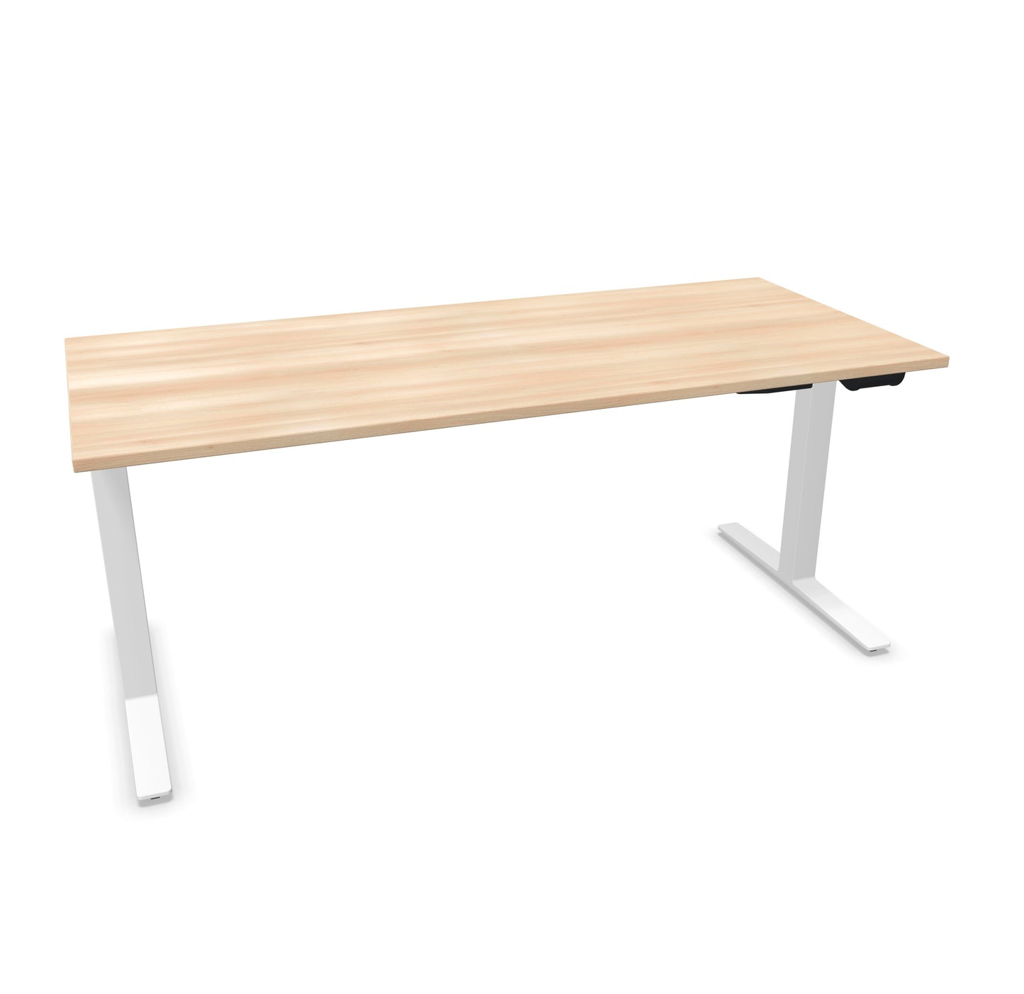 TALO.YOU Sitz-Steh-Schreibtisch mit Gaslift 1800x800mm Tischplatte Akaziendekor - Gestell Weiss - 6039591