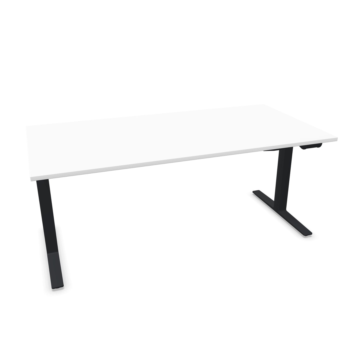 TALO.YOU Sitz-Steh-Schreibtisch mit Gaslift 1800x900mm Tischplatte Weiss - Gestell Schwarz - 6039594