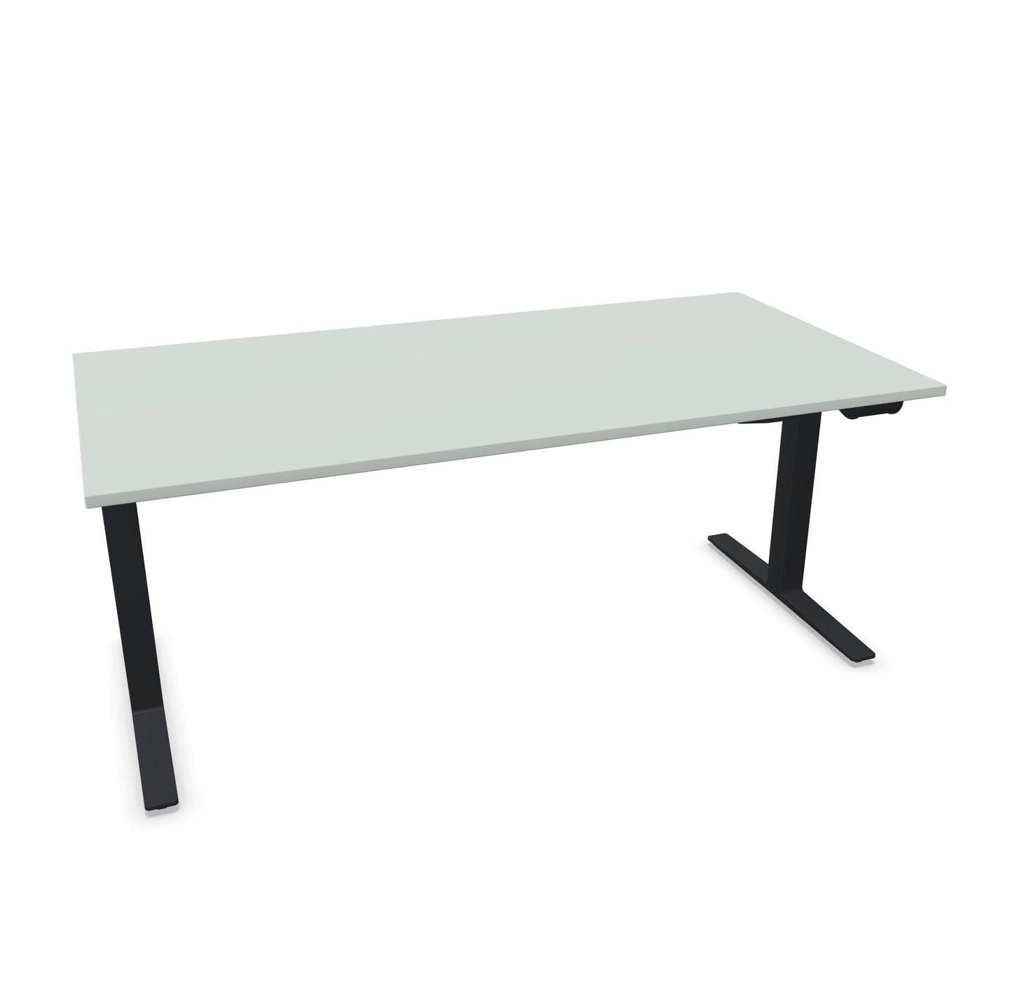 TALO.YOU Sitz-Steh-Schreibtisch mit Gaslift 1800x900mm Tischplatte Lichtgrau - Gestell Schwarz - 6039595