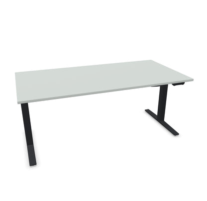TALO.YOU Sitz-Steh-Schreibtisch mit Gaslift 1800x900mm Tischplatte Lichtgrau - Gestell Schwarz - 6039595