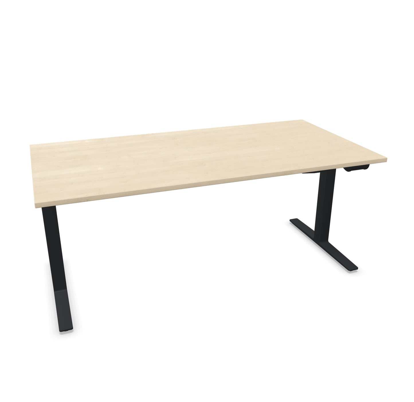 TALO.YOU Sitz-Steh-Schreibtisch mit Gaslift 1800x900mm Tischplatte Ahorndekor - Gestell Schwarz - 6039596