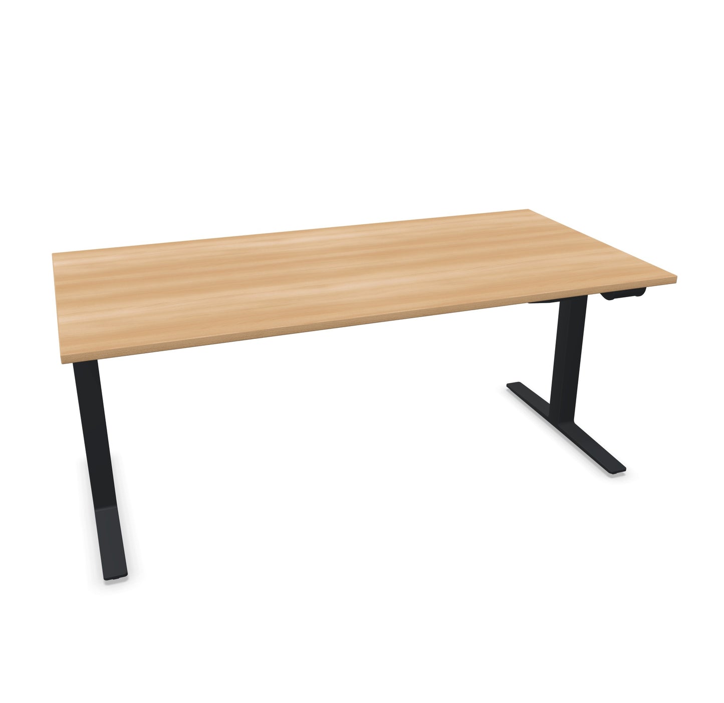 TALO.YOU Sitz-Steh-Schreibtisch mit Gaslift 1800x900mm Tischplatte Buchendekor - Gestell Schwarz - 6039598