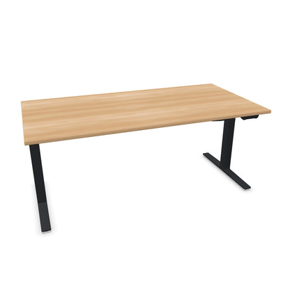 TALO.YOU Sitz-Steh-Schreibtisch mit Gaslift 1800x900mm Tischplatte Buchendekor - Gestell Schwarz - 6039598
