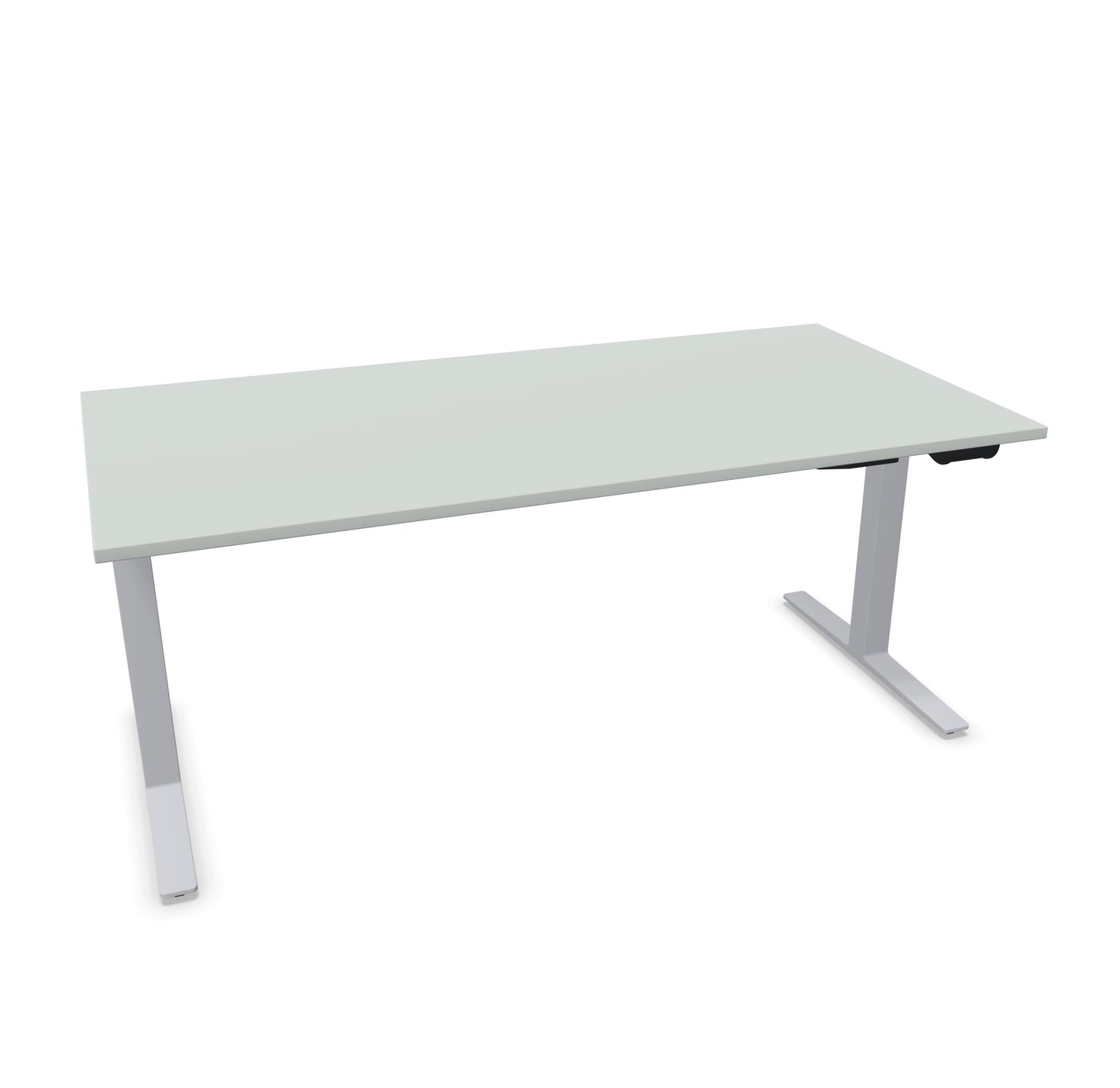 TALO.YOU Sitz-Steh-Schreibtisch mit Gaslift 1800x900mm Tischplatte Lichtgrau - Gestell Silbergrau - 6039601