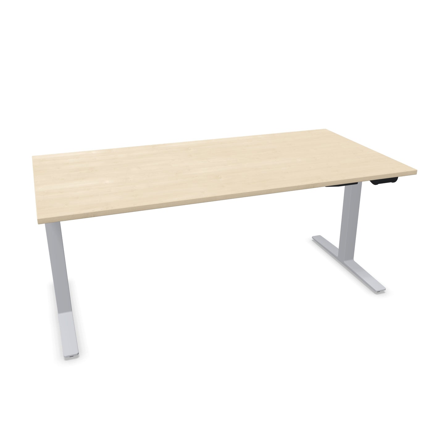 TALO.YOU Sitz-Steh-Schreibtisch mit Gaslift 1800x900mm Tischplatte Ahorndekor - Gestell Silbergrau - 6039602