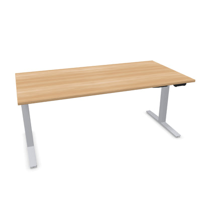 TALO.YOU Sitz-Steh-Schreibtisch mit Gaslift 1800x900mm Tischplatte Buchendekor - Gestell Silbergrau - 6039604