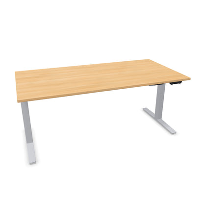 TALO.YOU Sitz-Steh-Schreibtisch mit Gaslift 1800x900mm Tischplatte Eichendekor - Gestell Silbergrau - 6039605