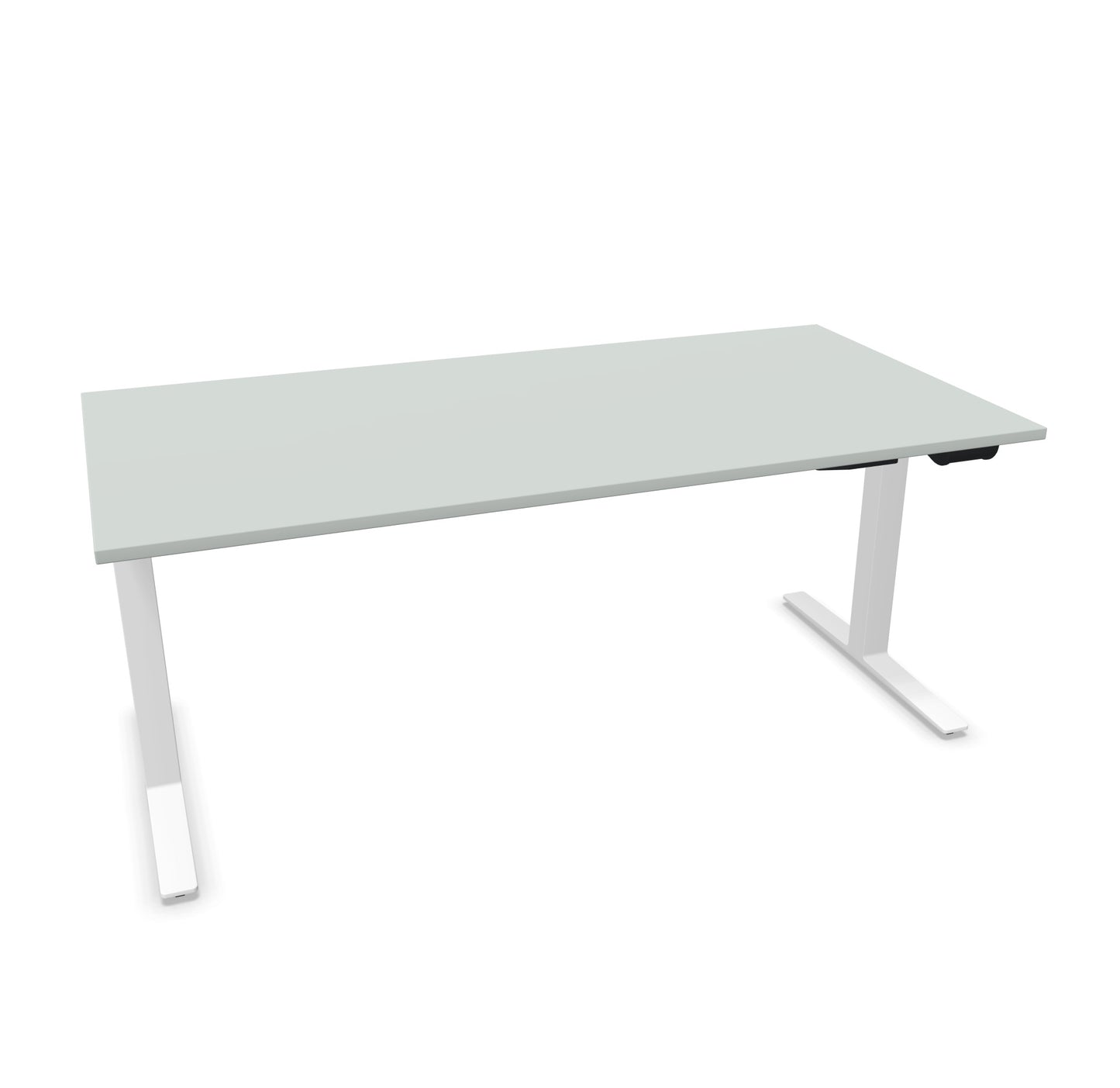 TALO.YOU Sitz-Steh-Schreibtisch mit Gaslift 1800x900mm Tischplatte Lichtgrau - Gestell Weiss - 6039613