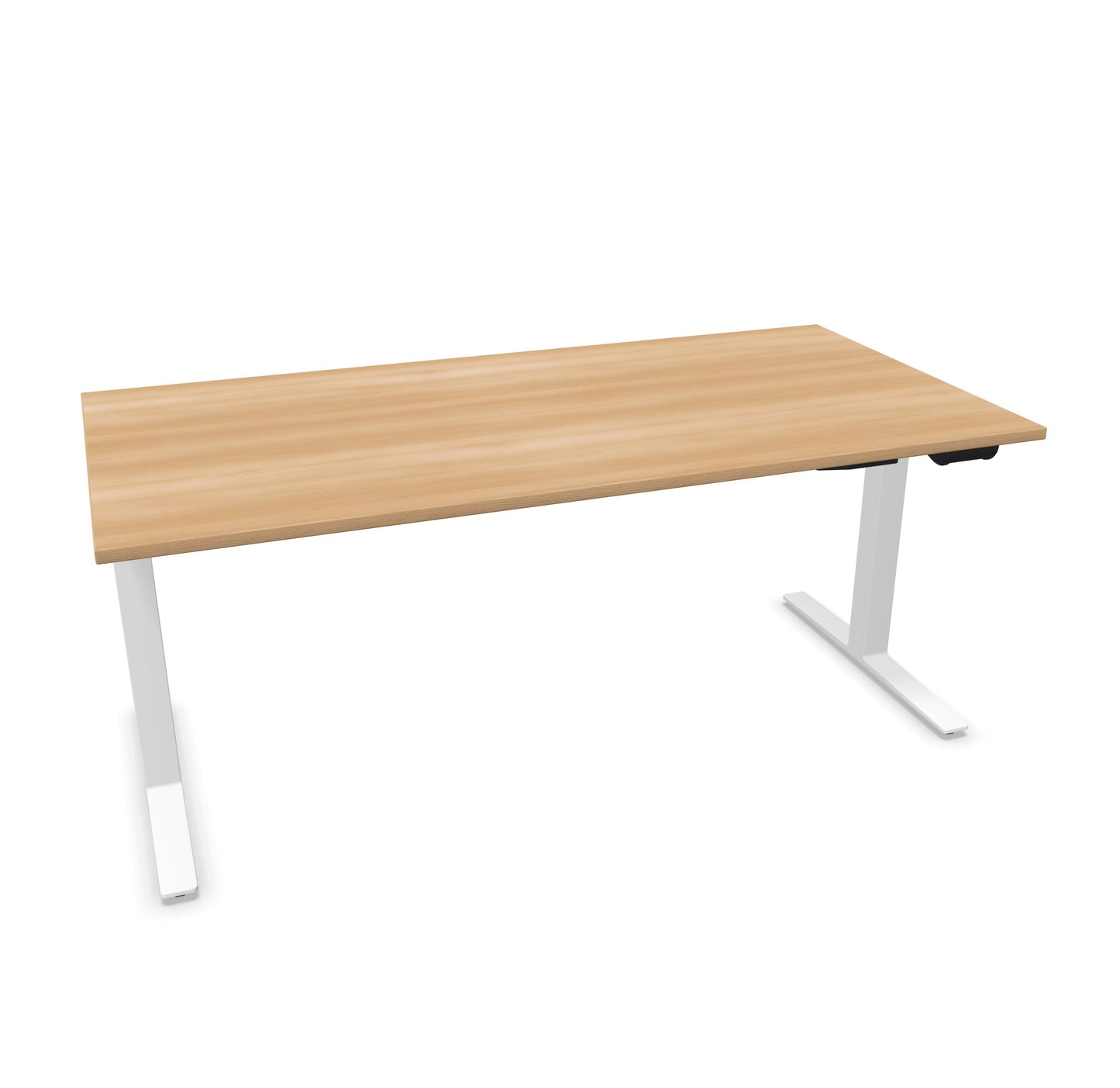TALO.YOU Sitz-Steh-Schreibtisch mit Gaslift 1800x900mm Tischplatte Buchendekor - Gestell Weiss - 6039616