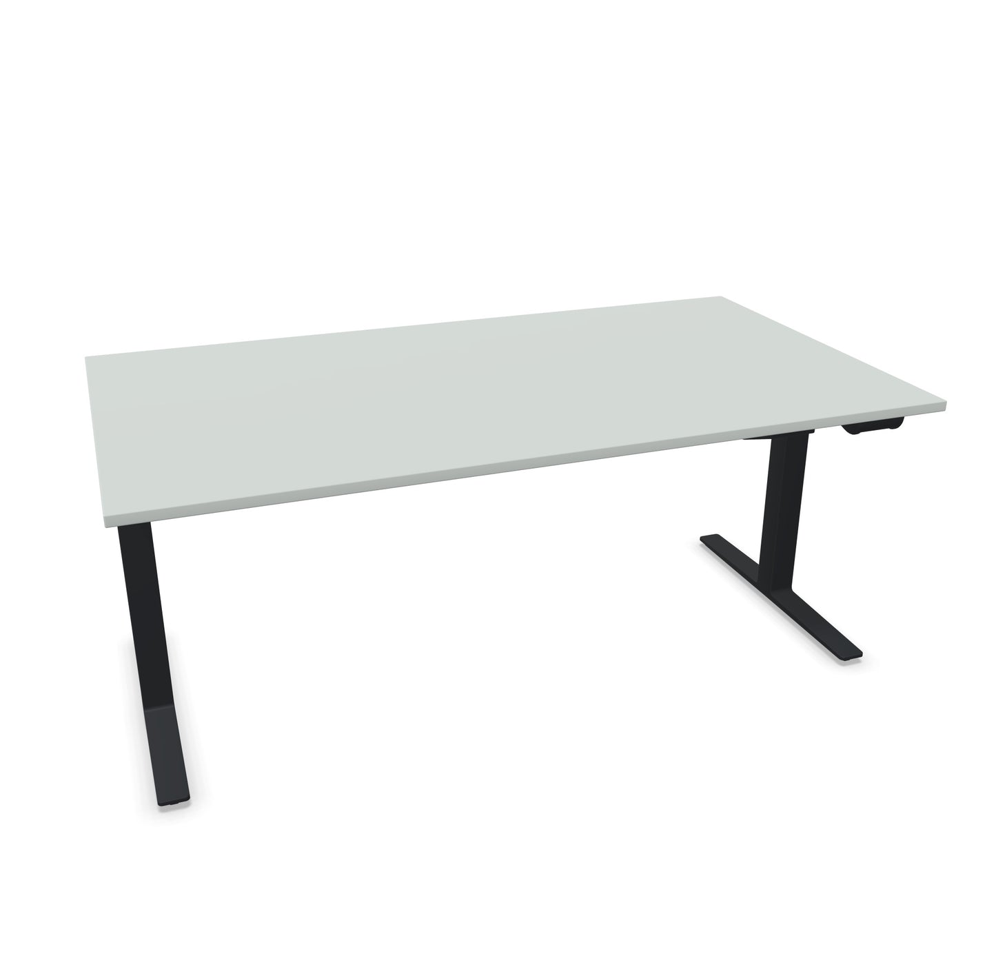 TALO.YOU Sitz-Steh-Schreibtisch mit Gaslift 1800x1000mm Tischplatte Lichtgrau - Gestell Schwarz - 6039619