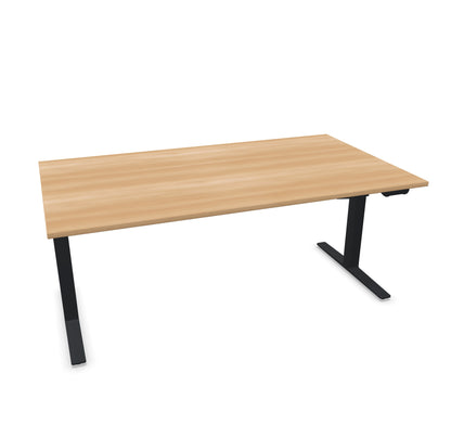 TALO.YOU Sitz-Steh-Schreibtisch mit Gaslift 1800x1000mm Tischplatte Buchendekor - Gestell Schwarz - 6039622